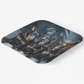 ドーバーマンスノースリークリスマスデコール ペーパープレート (傾斜あり)