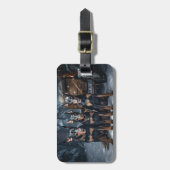 ドーバーマンスノースリークリスマスデコール ラゲッジタグ (正面縦)