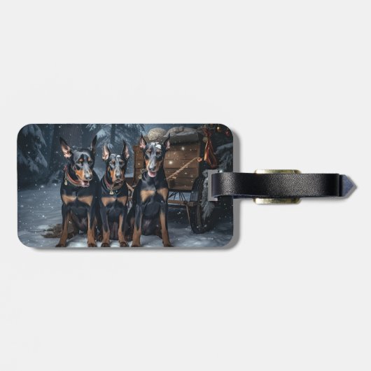 ドーバーマンスノースリークリスマスデコール ラゲッジタグ (裏面横)