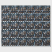 ドーバーマンスノースリークリスマスデコール ラッピングペーパー (フラット)