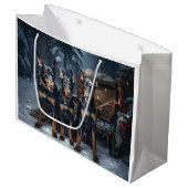 ドーバーマンスノースリークリスマスデコール ラージペーパーバッグ (正面アングル)