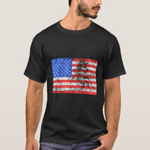 ドーバーマンドッグアメリカン国旗ドーベルマン(犬)アメリカピンシャーオーナー Tシャツ