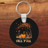 ドーバーマンドッグオータム秋パンプキントラックマッペ感謝してい キーホルダー (正面)