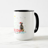 ドーバーマンドッグクリスマスツリーサンタクリスマスギフト マグカップ (正面右)