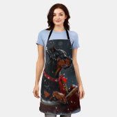 ドーバーマンドッグクリスマスフェスティバル エプロン (着用した状態)