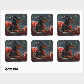 ドーバーマンドッグクリスマスフェスティバル スクエアシール (シート)