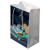 ドーバーマンドッグハロウィントラック怖い夜 ミディアムペーパーバッグ (裏面アングル)