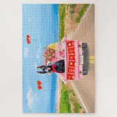 ドーバーマンドッグバレンタインズデイトラックハート ジグソーパズル (縦)