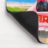 ドーバーマンドッグバレンタインズデイトラックハート マウスパッド (コーナー)