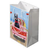 ドーバーマンドッグバレンタインズデイトラックハート ミディアムペーパーバッグ (裏面アングル)