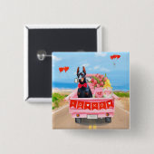 ドーバーマンドッグバレンタインズデイトラックハート 缶バッジ (正面&裏面)