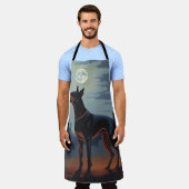 ドーバーマンハロウィーン怖い エプロン (着用した状態)