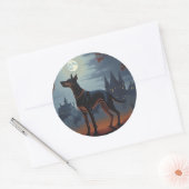 ドーバーマンハロウィーン怖い ラウンドシール (封筒)