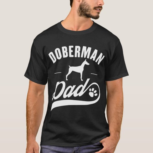 ドーバーマンパパ-犬のオーナー恋人 Tシャツ (正面)