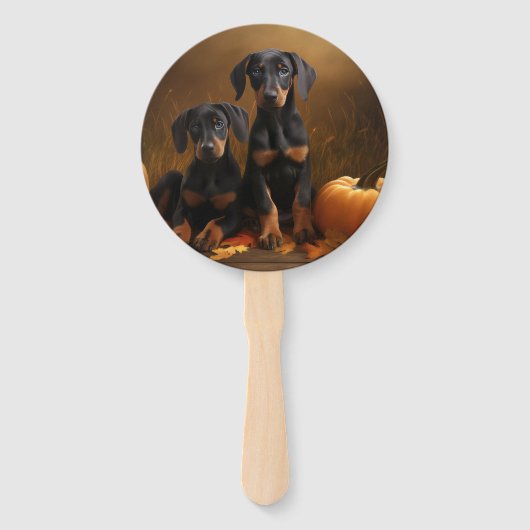 ドーバーマンパピーオータムデライトカボチャ ハンドファン (正面)