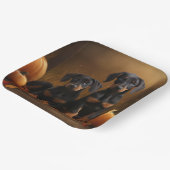 ドーバーマンパピーオータムデライトカボチャ ペーパープレート (傾斜あり)