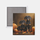 ドーバーマンパピーオータムデライトカボチャ マグネット (正面/裏面)