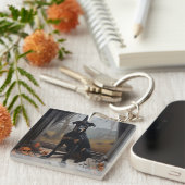 ドーバーマンパンプキンスハロウィーン怖 キーホルダー (正面右)