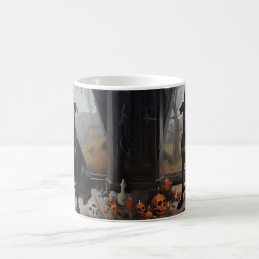 ドーバーマンパンプキンスハロウィーン怖 コーヒーマグカップ (中央)