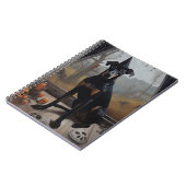 ドーバーマンパンプキンスハロウィーン怖 ノートブック (左側)