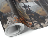 ドーバーマンパンプキンスハロウィーン怖 ラッピングペーパー (ロールコーナー)