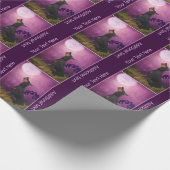 ドーバーマンパープルムーンファンタジードッグアートパーソナライズされた ラッピングペーパー (角)