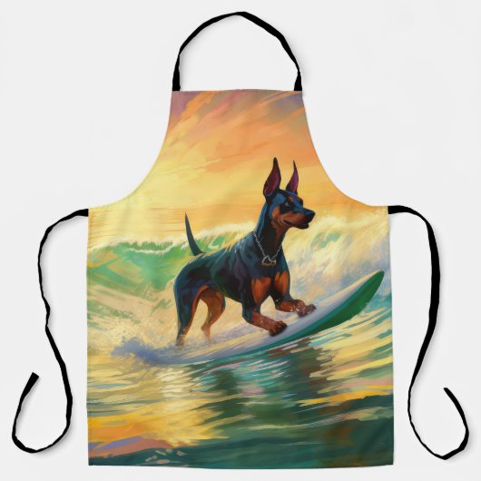 ドーバーマンビーチ絵画サーフィン エプロン (正面)