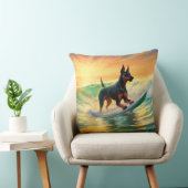 ドーバーマンビーチ絵画サーフィン クッション (椅子)