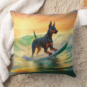 ドーバーマンビーチ絵画サーフィン クッション (ブランケット)