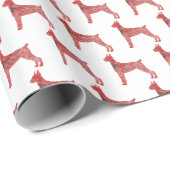 ドーバーマンピンシェルクリスマスドッグキュートシルエットWT ラッピングペーパー (ロールコーナー)