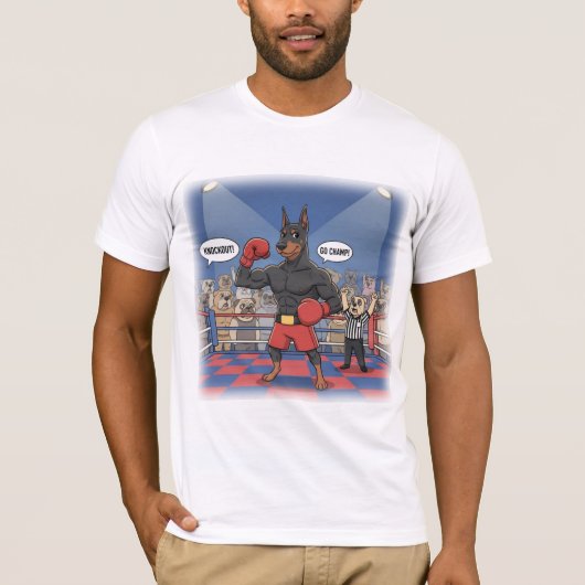 ドーバーマンボクおもしろいサーTシャツ Tシャツ (正面)
