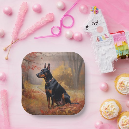 ドーバーマン紅葉秋インスパイア ペーパープレート (パーティー)