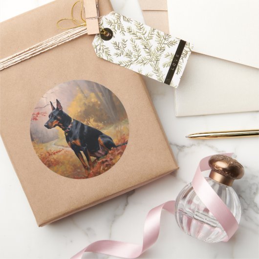 ドーバーマン紅葉秋インスパイア ラウンドシール (ギフト)