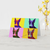 ドーバーマン誕生日カード カード (黄色い花)