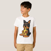 ドーバー食べ物マンのピザドッグ Tシャツ (正面フル)