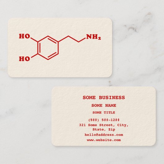 ドーパミンの分子化学式 名刺 (正面/裏面)