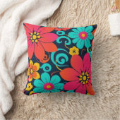 ドーパミンデコール – 明ファンキーるい花 – レトロ クッション (ブランケット)