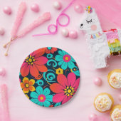 ドーパミンデコール – 明ファンキーるい花 – レトロ ペーパープレート (パーティー)