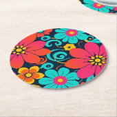 ドーパミンデコール – 明ファンキーるい花 – レトロ ラウンドペーパーコースター (アングル)