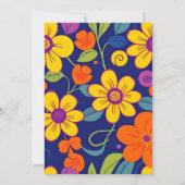 ドーパミンベビーブリスはっきりした-レトロカラフル花模様 招待状 (裏面)