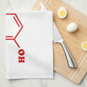 ドーパミン分子化学式 キッチンタオル (四つ折り)