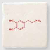 ドーパミン分子化学式 ストーンコースター (正面)