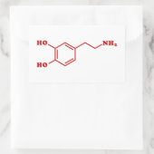 ドーパミン分子化学式 長方形シール (バッグ)