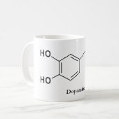 ドーパミン分子 化学 科学 コーヒーマグカップ (正面左)