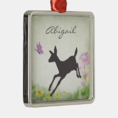 ドーパーソナライズされたかわいらしアンドバタフライディアホリデイ メタルオーナメント (右)