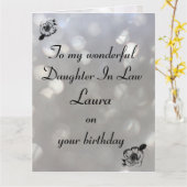 ドーパーソナライズされたターインロー誕生日 カード (黄色い花)