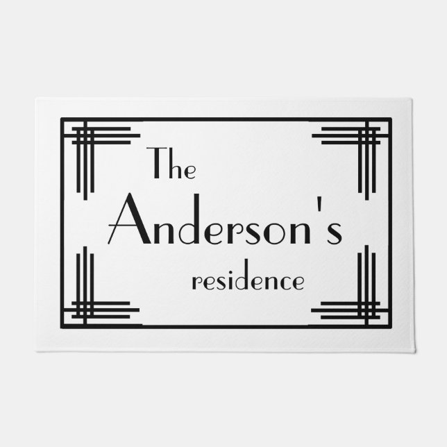 ドーパーソナライズされたマット – アールデコスタイル ドアマット (正面)