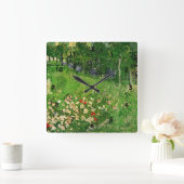 ドービーニーの庭。ビンセント・ヴァン・ゴッホ。美 スクエア壁時計 (ホーム)