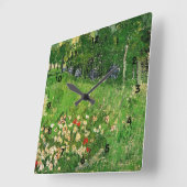 ドービーニーの庭。ビンセント・ヴァン・ゴッホ。美 スクエア壁時計 (傾斜)