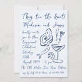 ドーファンキール航海のビーチ海婚約パーティ 招待状 (正面)